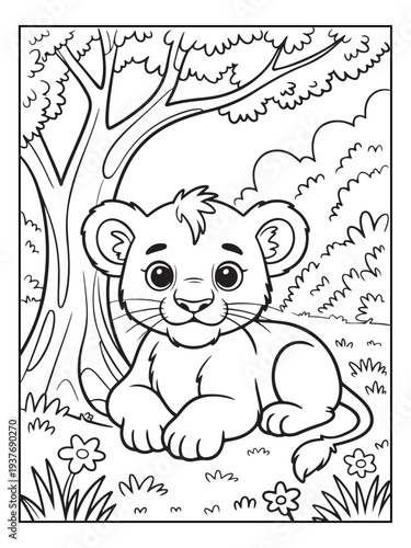 Fotografie Cute animals with a forest background for kids, teens, and adults