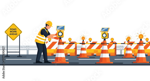 Road worker traffic control vector