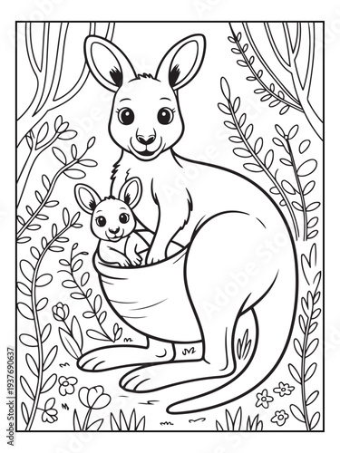Obraz na plátně Cute animals with a forest background for kids, teens, and adults