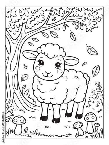 Fotografie Cute animals with a forest background for kids, teens, and adults