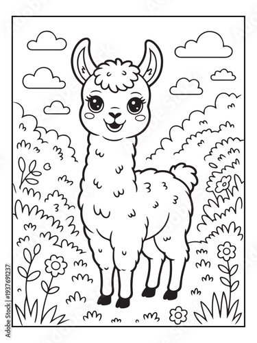Obraz na plátně Cute animals with a forest background for kids, teens, and adults