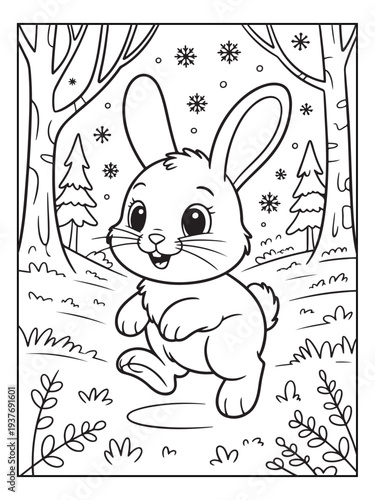 Obraz na plátně Cute animals with a forest background for kids, teens, and adults