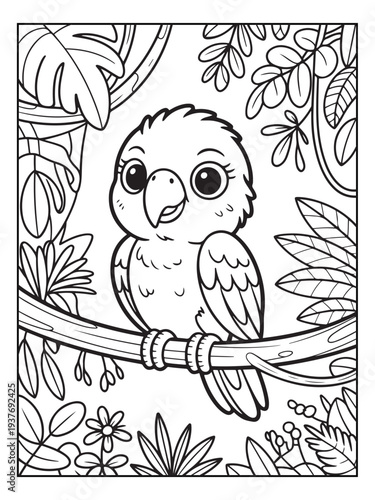 Fotografie Cute animals with a forest background for kids, teens, and adults