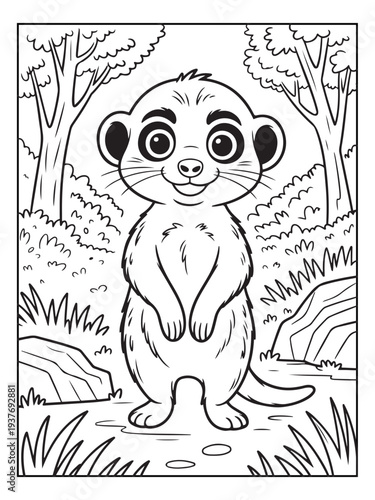 Obraz na plátně Cute animals with a forest background for kids, teens, and adults
