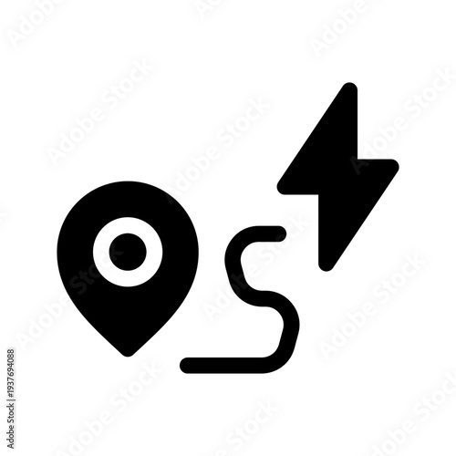Charging Location Icon Vector Symbol Design Illustration