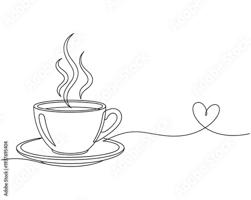Coffee Cup Line Art. Coffee drink icon set with mug espresso cup and takeaway coffee