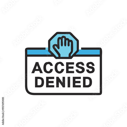 Flat vector access denied sign icon isolated on white background