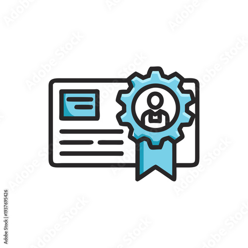 Flat vector admin badge icon isolated on white background