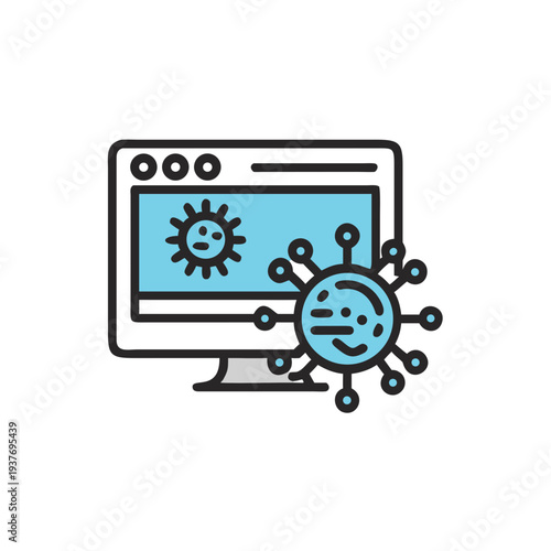 Flat vector antivirus icon isolated on white background