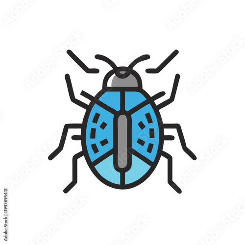 Flat vector bug icon icon isolated on white background