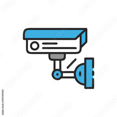 Flat vector cctv camera icon isolated on white background