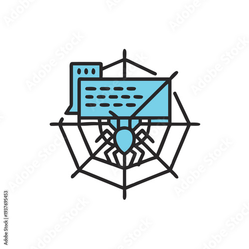 Flat vector dark web symbol icon isolated on white background