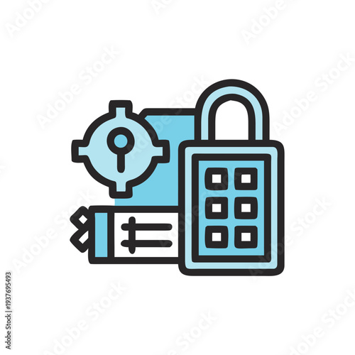 Flat vector lock icon isolated on white background