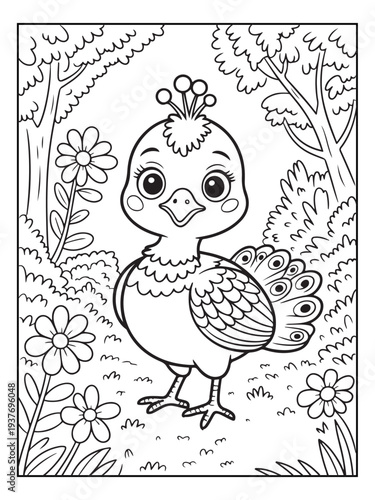 Obraz na plátně Cute animals with a forest background for kids, teens, and adults