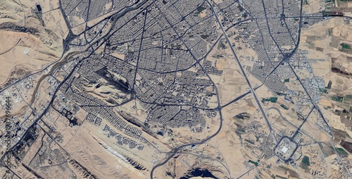 Φωτογραφία Qom Iran Radial Urban Layout Satellite View