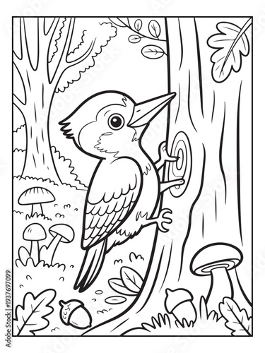 Fotografie Cute animals with a forest background for kids, teens, and adults
