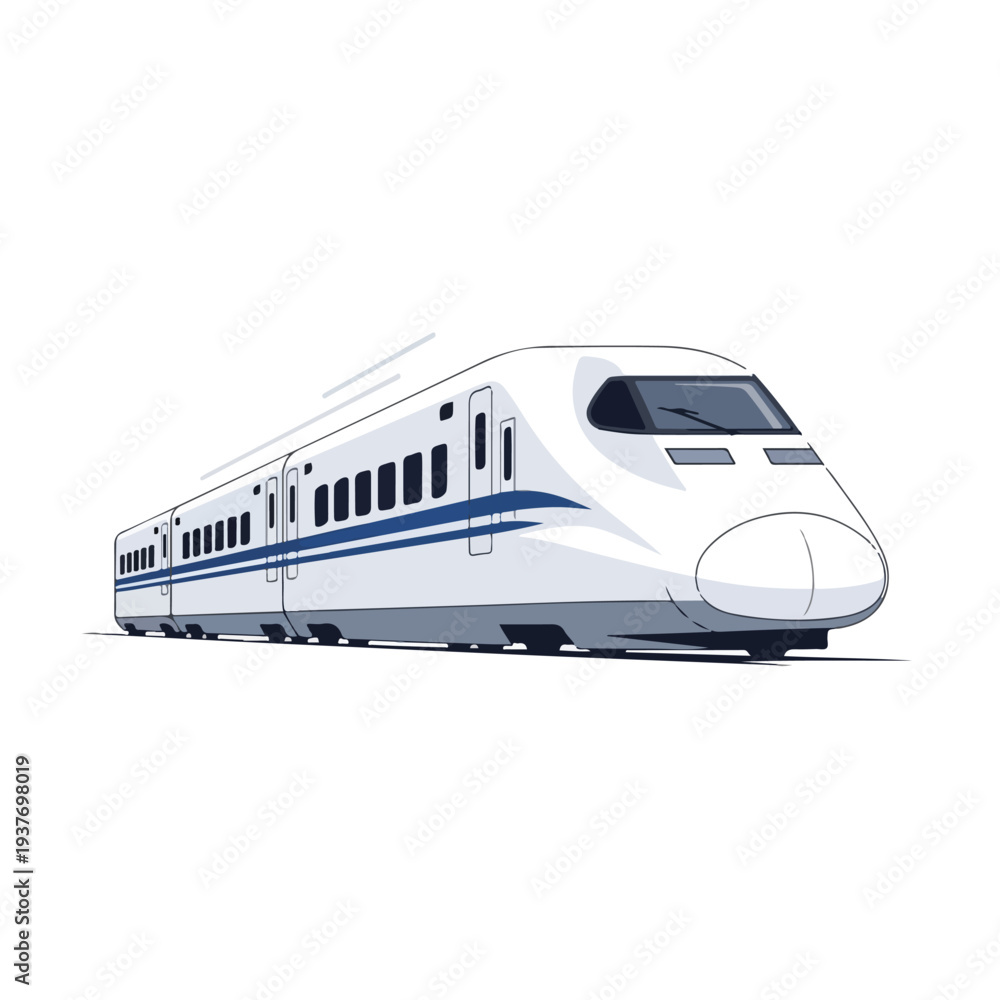 Fototapeta premium High speed train on white background for travel and transportation concepts