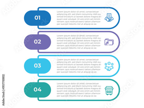 vector illustration infographic design template with 4 steps. Template for process, presentations, layout, banner, brochure.