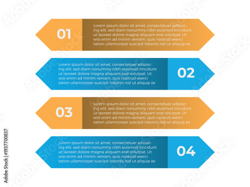 vector illustration infographic design template with 4 steps. Template for process, presentations, layout, banner, brochure.
