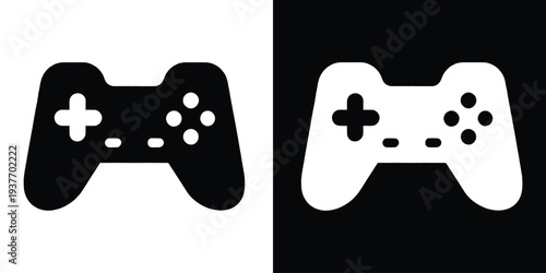 Gamepad icon, Video game controller silhouette vector, joystick, console icon