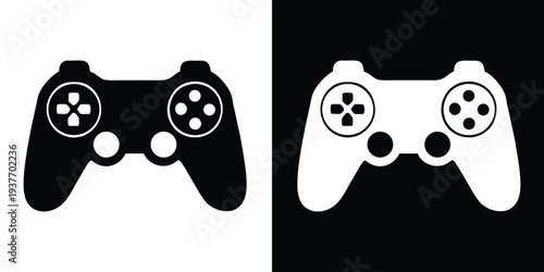 Gamepad icon, Video game controller silhouette vector, joystick, console icon