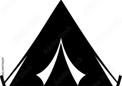 Simple camping tent icon for travel