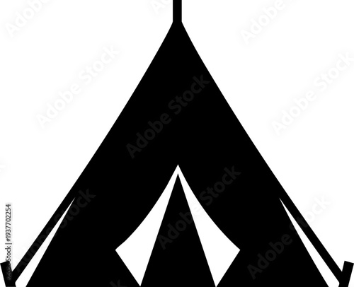 Triangle camping tent symbol silhouette
