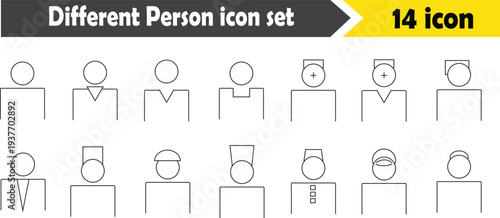 Different Person Line Icons Set