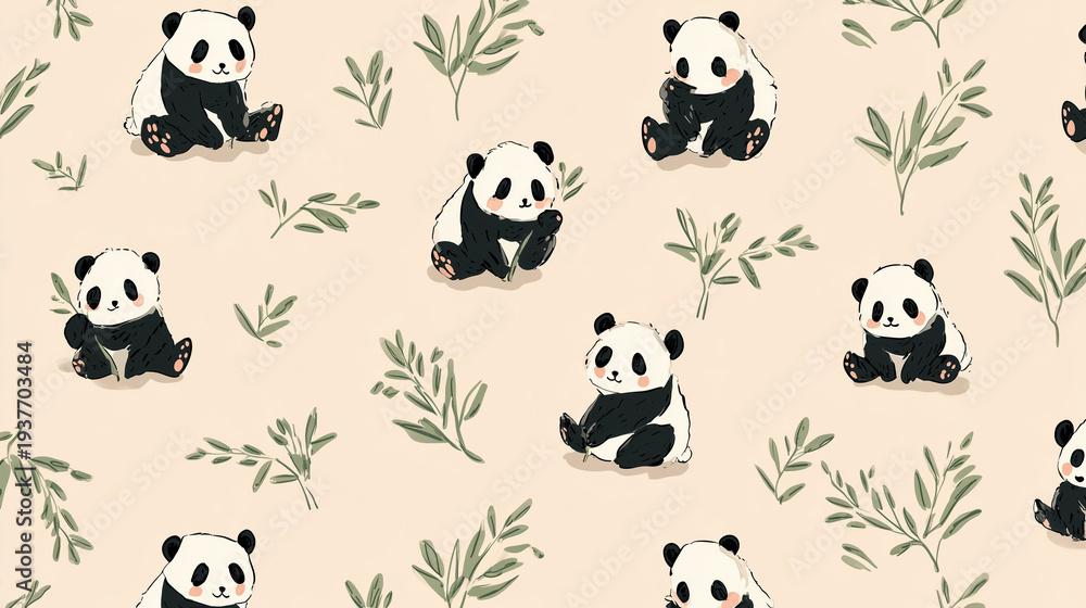 Fototapeta premium seamless pattern with panda