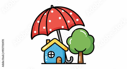 Protecting your home and environment with an umbrella, symbolizing safety and security from unexpected events and weather