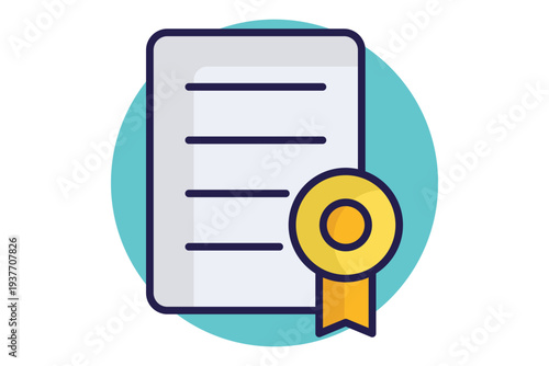 Certificate icon. Lineal color icon style. Icon related to award. success elements vector illustration