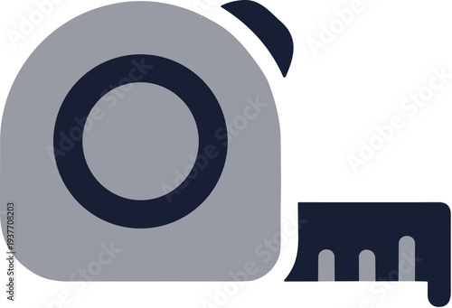 Flat Detailed Tape Measure Tool Symbol For Construction And Carpentry