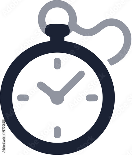 Flat Design Classic Pocket Watch Timing Tool Countdown Timepiece Icon