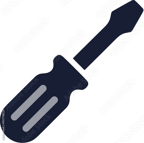 Simple Flat Screwdriver Repair Tool Equipment Appliance Single Object Icon