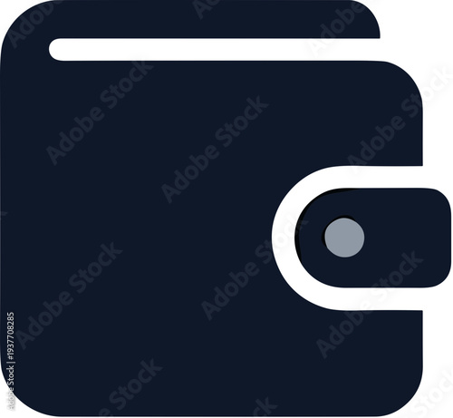 Simple Outline Wallet Money Container Symbol Design Isolated on White