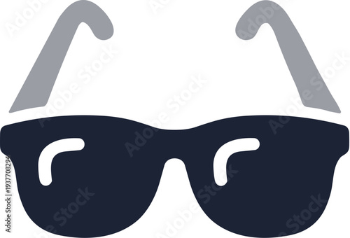 Flat Solid Style Sunglasses Fashion Accessory For Summer Icon Illustration