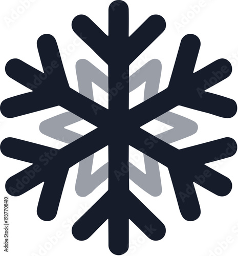 Simple Flat Style Snowflake Winter Season Geometric Shape Icon Decoration