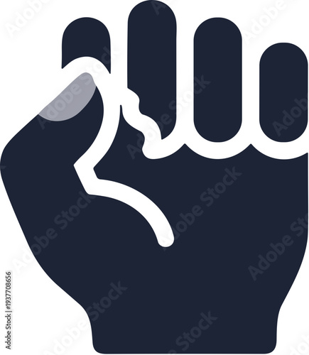 Modern Flat Style Fist Hand Gesture Symbol Sign Icon Graphic