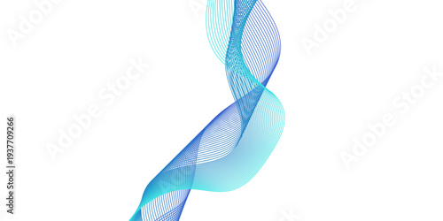 Abstract blue wave pattern with smooth curves and flowing smoke lines creates a colorful motion design on a light vector backdrop