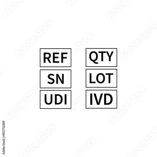 Warehouse inventory labels with reference and quantity details