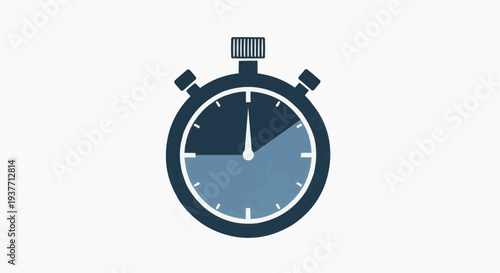 Stopwatch Icon Symbol, Time Measurement and Timer Concept, Sport Stopwatch Silhouette for Countdown, Speed Test, Fitness Training, Deadline and Time Management Vector Design