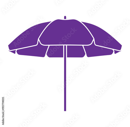 Purple beach umbrella icon for summer vacation and outdoor activities  shade shelter