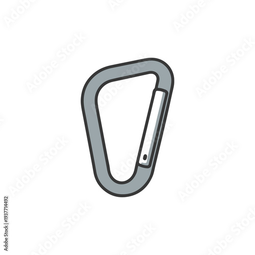 Climbing Carabiner Gear Vector Icon