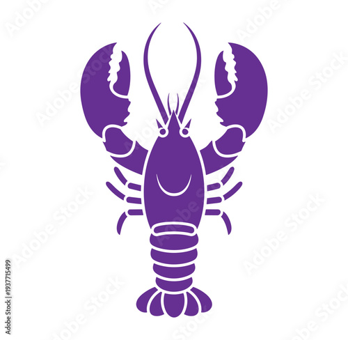 Purple lobster icon illustration on white background