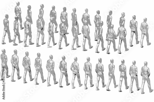 A sequence of human figures depicting the phases of walking motion