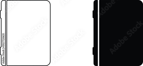 Book icon vector illustration outline and silhouette representing knowledge and education