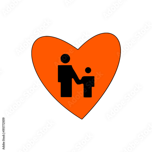Parent and Child in Heart Silhouette Charity Icon