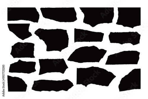 破れた紙のベクター・グラフィック素材・黒