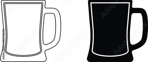 Beer Mug Icon Black and White Symbol for Drink and Bar