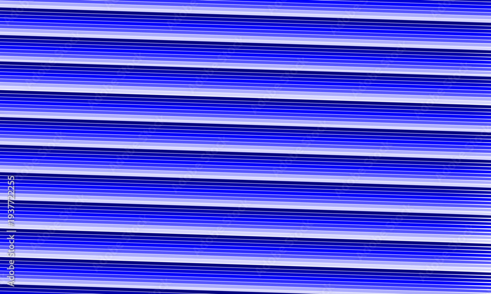 Fototapeta premium Bold blue and white horizontal stripes pattern background with sleek glossy 3D effect, perfect for modern graphic design, tech banners, corporate presentations, and dynamic layouts